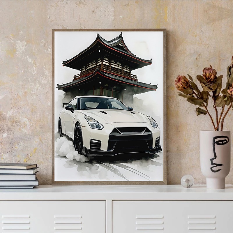 和風スーパーカー壁アートポスター現代自動車スカイラインプリン - Japanese Luxury Lifestyle のレビューと価格