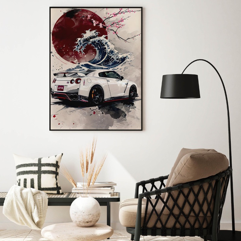 和風スーパーカー壁アートポスター現代自動車スカイラインプリン - Japanese Luxury Lifestyle のレビューと価格