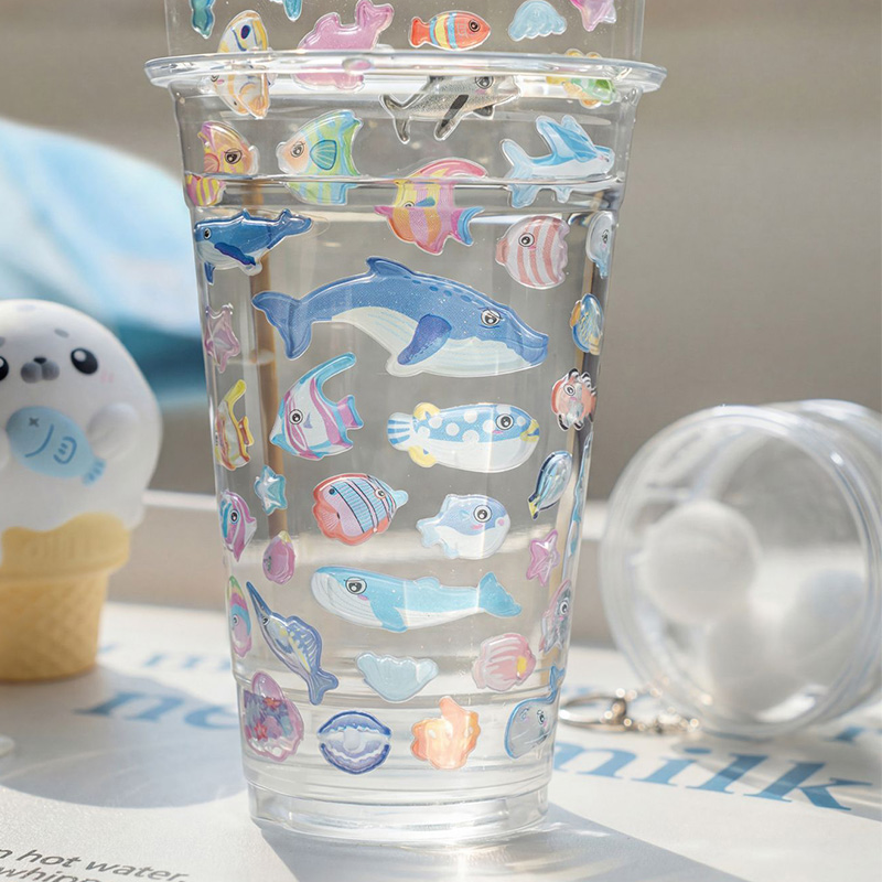 和風漫画海洋生物 3D レリーフクリスタルステッカーかわいい - Japanese Lifestyle Items のレビューと価格